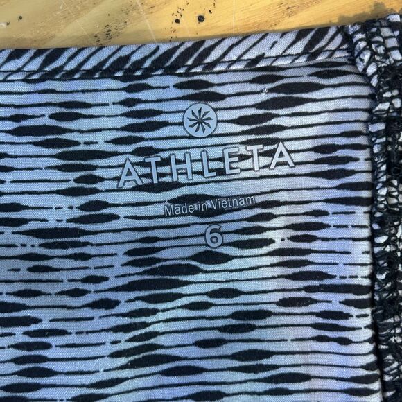 EUC Athleta Go Anywhere Halter Dress Sleeveless Black White Casual Dress Sz 6 - Picture 6 of 8